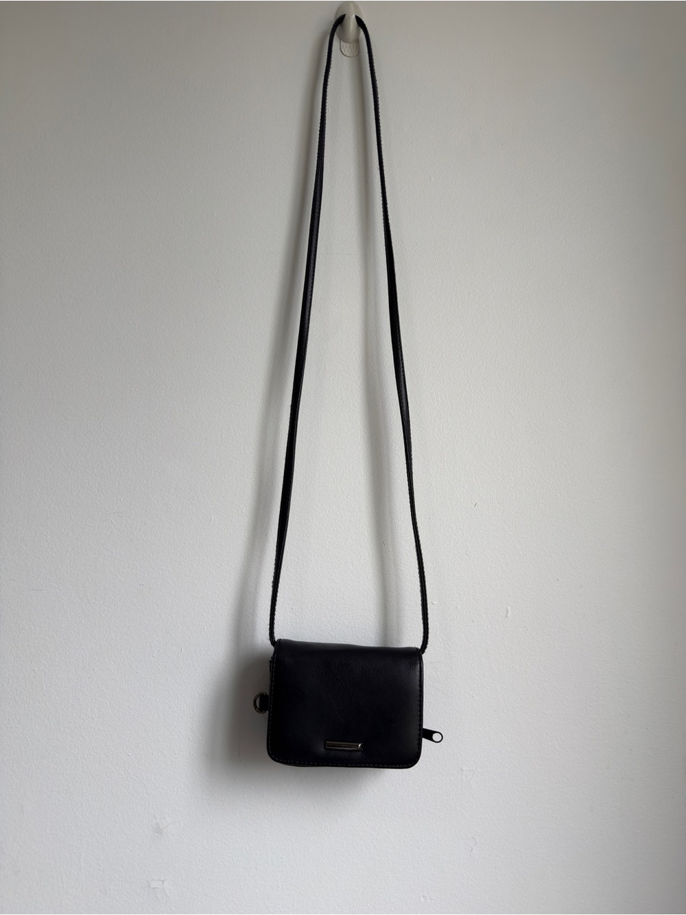 Black Geniune Leather Crossbody Bag